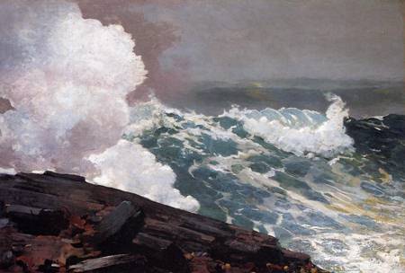 (image for) Handmade Oil painting for home canvas, oil painting framed canvas for living room Winslow Homers Paintings Northeaster 1895